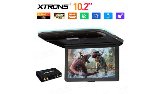 10.2 inch Ultra-thin Roof Mounted Monitor with Built-in Stereo Speakers and Multimedia Input Car TV 