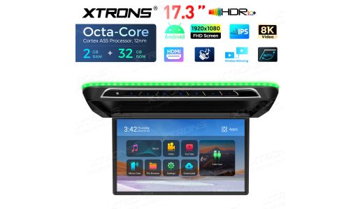 17.3 inch Electric Motorized Octa-core Android Car TV Flip Down Monitor with FHD Screen
