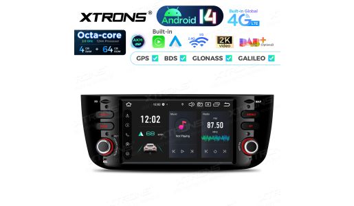 6.2 inch Octa Core 4+64GB Global 4G LTE Android 14 Car Stereo Multimedia Player Custom Fit for Fiat