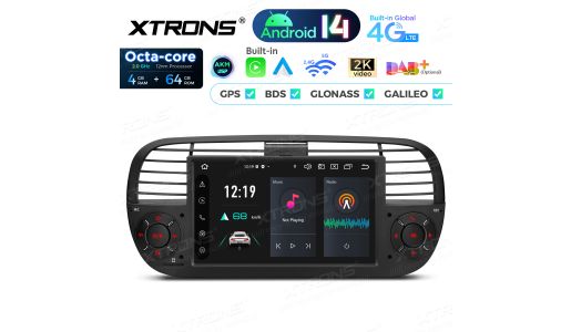 7 inch Octa Core 4+64GB Global 4G LTE Android 14 Car Stereo Multimedia Player Custom Fit for Fiat