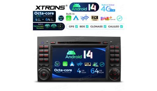 7 inch Octa Core 4+64GB Global 4G LTE Android 14 Car DVD Multimedia Player Custom Fit for Mercedes-Benz / Volkswagen