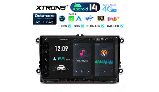 9 Inch Android 14 Car Stereo Multimedia Player Built-in DAB+ Custom Fit for Volkswagen / SEAT / SKODA