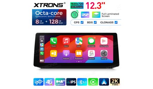 12.3 inch Qualcomm Snapdragon 662 Android 13 8GB+128GB Car Stereo Multimedia Player for BMW 5 Series E60/E61 CIC