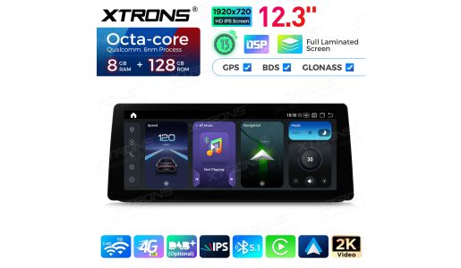 12.3 inch Qualcomm Snapdragon 680 Android 8GB+128GB Car Stereo Multimedia Player for BMW 3 Series E90/E91/E92/E93 Left Driving Vehicles with No Original Display