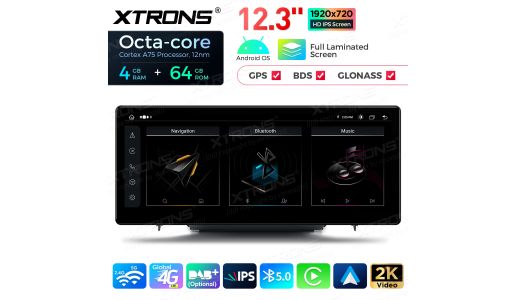 12.3 inch Octa Core 4+64GB  Android Car Stereo Multimedia Player with Fully-laminated Screen for Audi A3 S3 RS3  