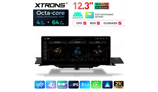 12.3 inch Octa Core 4+64GB  Android Car Stereo Multimedia Player with Fully-laminated Screen for Audi A4 S4 RS4 A5 S5 RS5 MIB  LHD