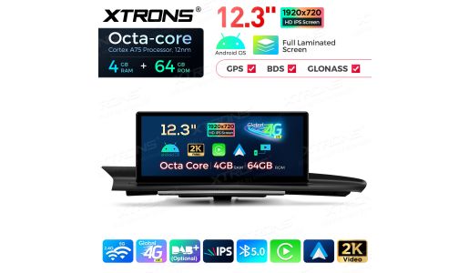 12.3 inch Octa Core 4+64GB Global 4G LTE Android Car Stereo Multimedia Player with Fully-laminated Screen for Audi A6 A7 RS6 RS7 S6 S7