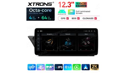 12.3 inch Octa Core 4+64GB Global 4G LTE Android Car Stereo Multimedia Player with Fully-laminated 2K IPS Screen for Audi A4 / A5 (2008-2016) LHD