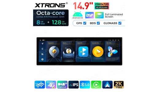 14 inch Octa Core 6+128GB Global 4G LTE Android Car Stereo Multimedia Player with Fully-laminated 2K IPS Screen for BMW 5 Series E60 E61