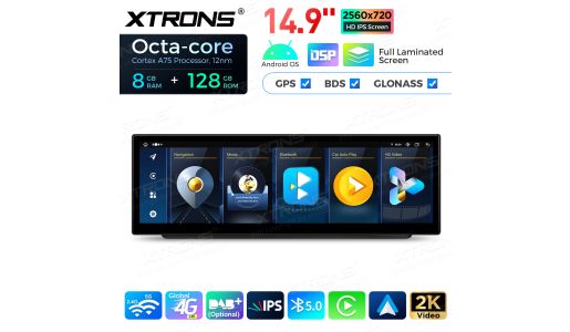 14.9 inch Octa Core 8+128GB Global 4G LTE Android Car Stereo Multimedia Player with Fully-laminated 2K IPS Screen for BMW X1 E84 