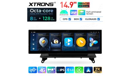 14 inch Octa Core 8+128GB Global 4G LTE Android Car Stereo Multimedia Player with Fully-laminated 2K IPS Screen for BMW X5 X6 