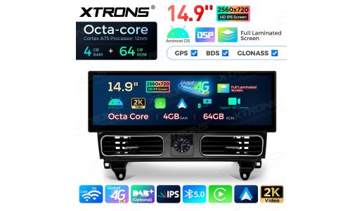 14.9 inch Octa Core 4+64GB Global 4G LTE Android Car Stereo Multimedia Player with Fully-laminated Screen for Mercedes-Benz ML-Class W166 / GL-Class X166