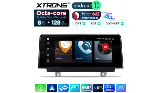 10.25 inch Qualcomm Snapdragon 662 Android 13 Car Stereo Multimedia Player for BMW 3 Series F30/F31/F34 / 4 Series F32/F33/F36 NBT