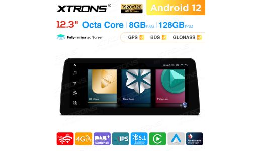 12.3 inch Qualcomm Snapdragon 662 Android 8GB+128GB Car Stereo Multimedia Player for BMW 3 Series E90/E91/E92/E93/M3 CIC