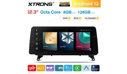 12.3 inch Qualcomm Snapdragon 662 Android 8GB+128GB Car Stereo Multimedia Player for BMW X5 E70 / X6 E71 Left Driving Vehicles CCC