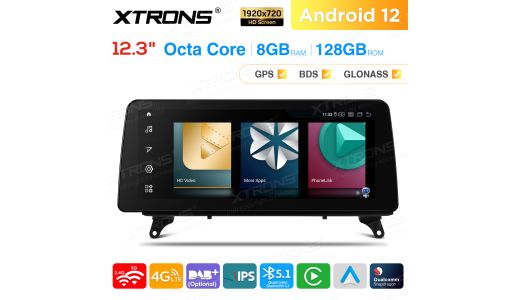 12.3 inch Qualcomm Snapdragon 662 Android 8GB+128GB Car Stereo Multimedia Player for BMW X5 E70 / X6 E71 Left Driving Vehicles CIC